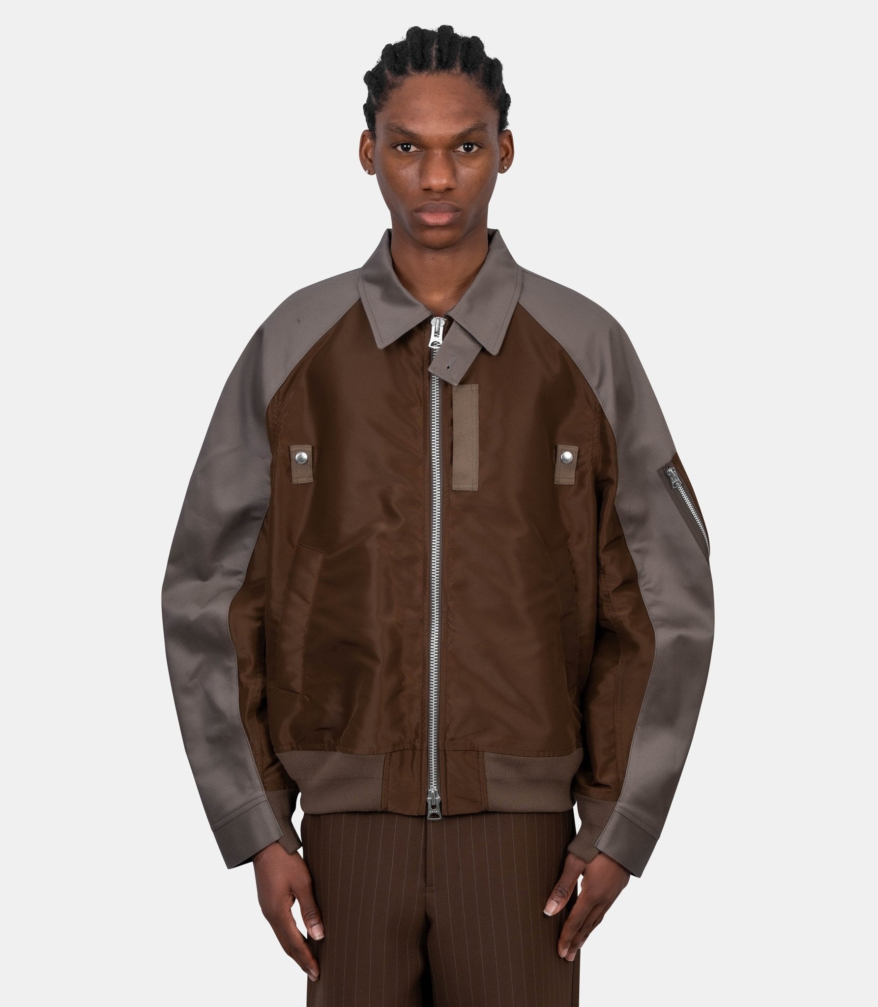 トップス chocolate sacai NYLON TWILL COTTONT Cotton chino x nylon twill jacket - Sacai - Family 3.0