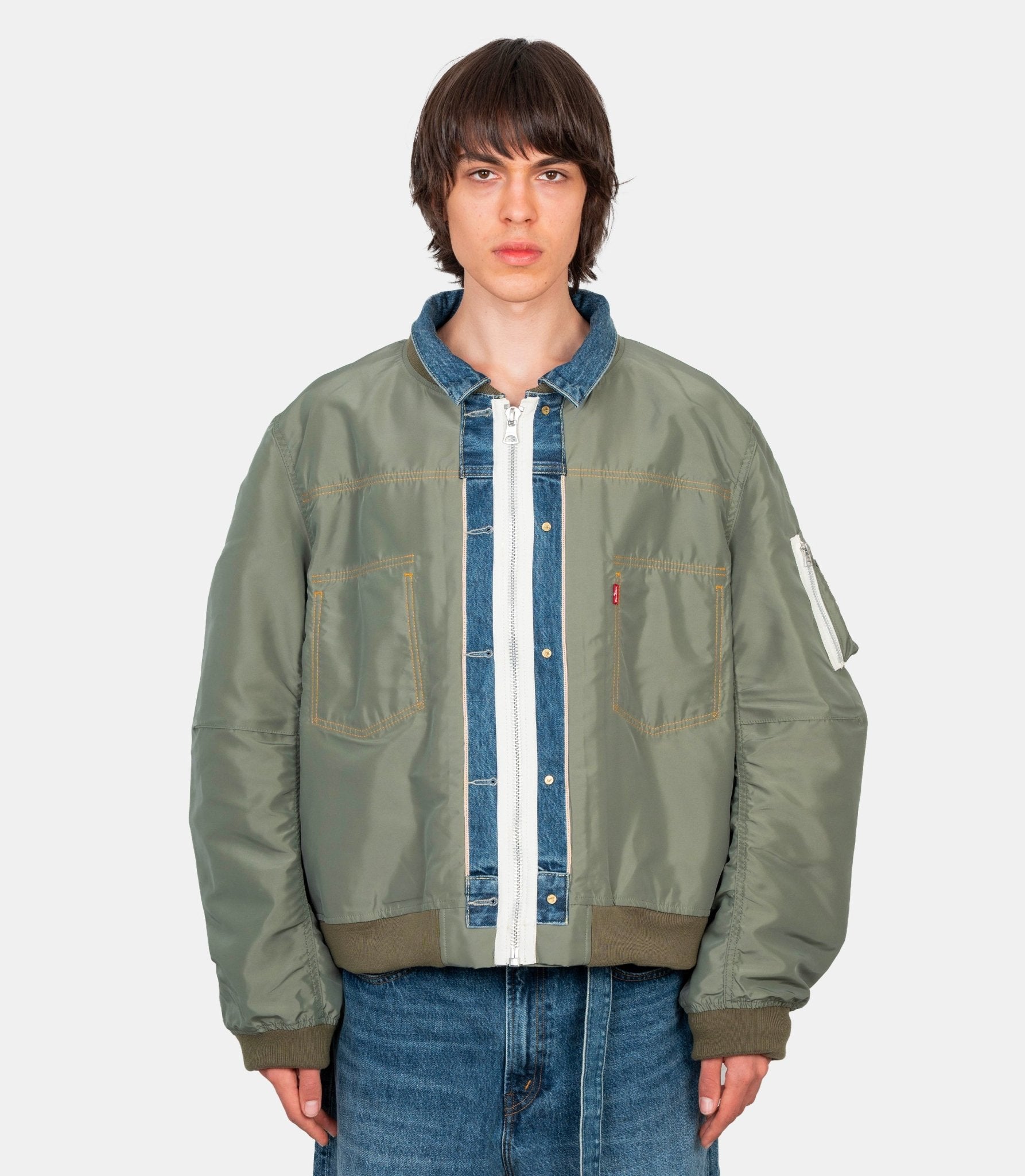 ジャケット・アウター Levi's sacai Denim Nylon Twill Blouson 3 Levi's® X Sacai Men's Denim X Nylon Twill Reversible Blouson