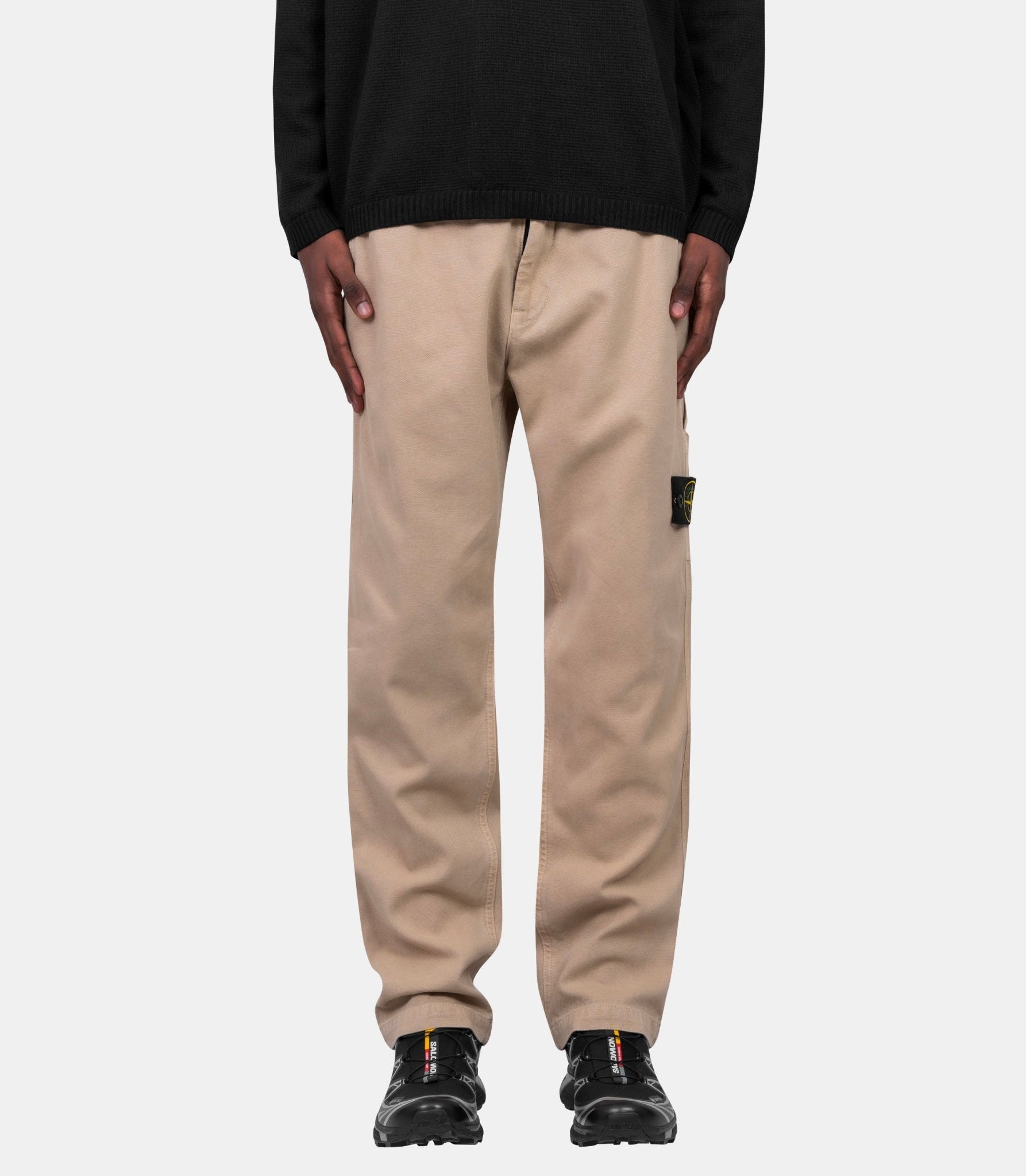 Organic panama cotton old effect pants - Stone island - Family 3.0
