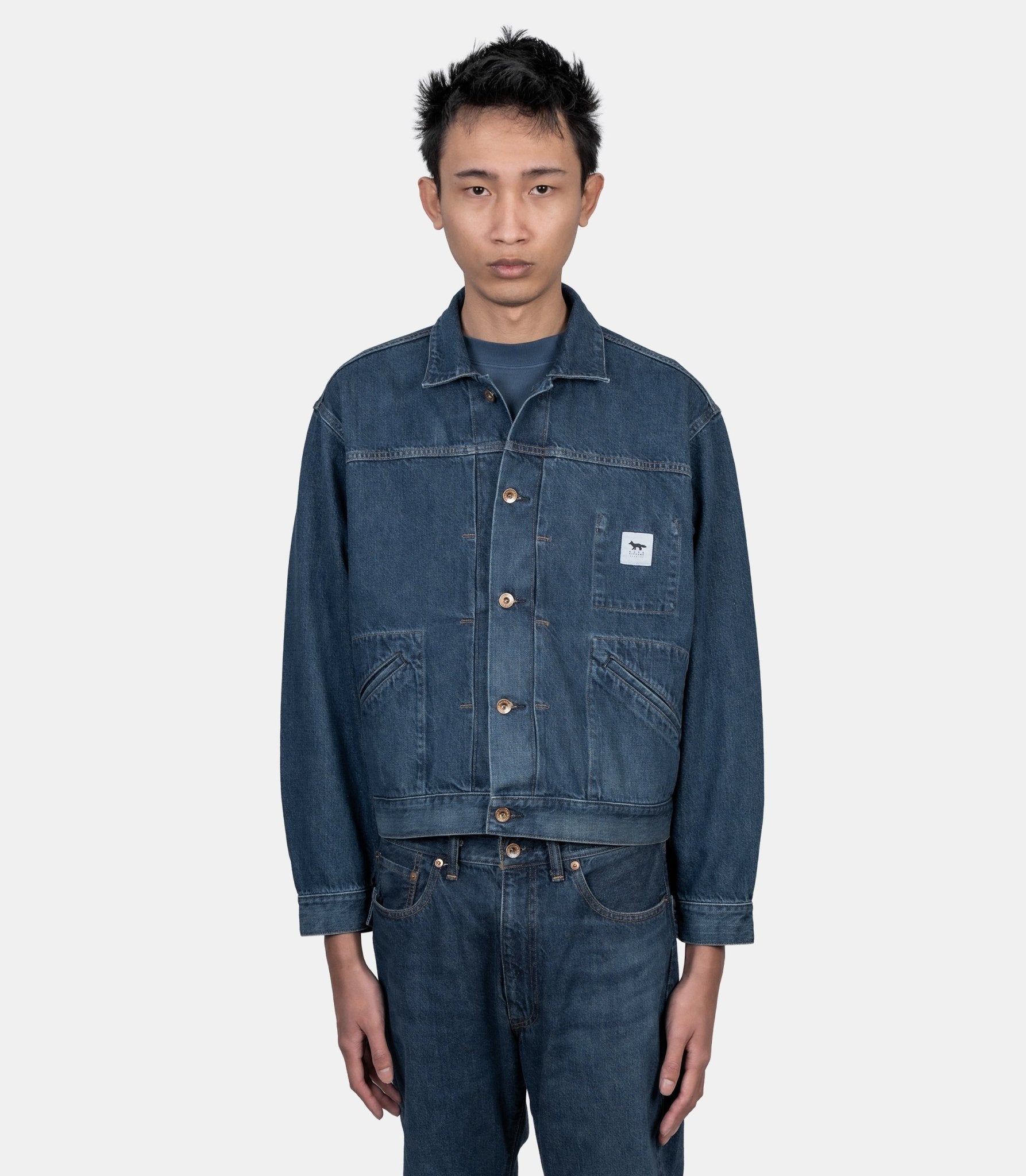 Selvedge denim jacket travel x kuro - Maison kitsuné - Family 3.0