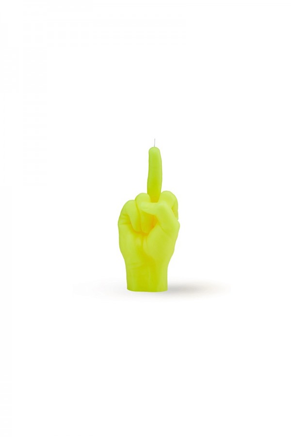 Neon yellow "F*ck You" candle