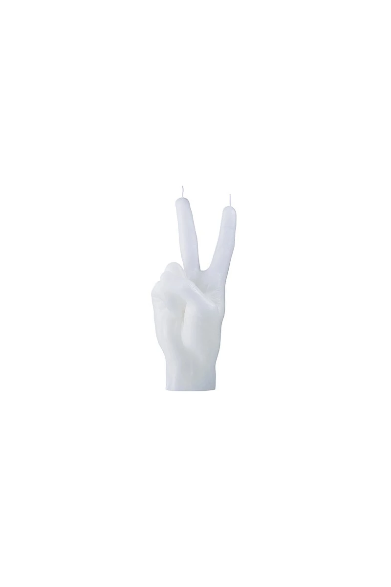 Candle hand Bougie "Peace" blanc