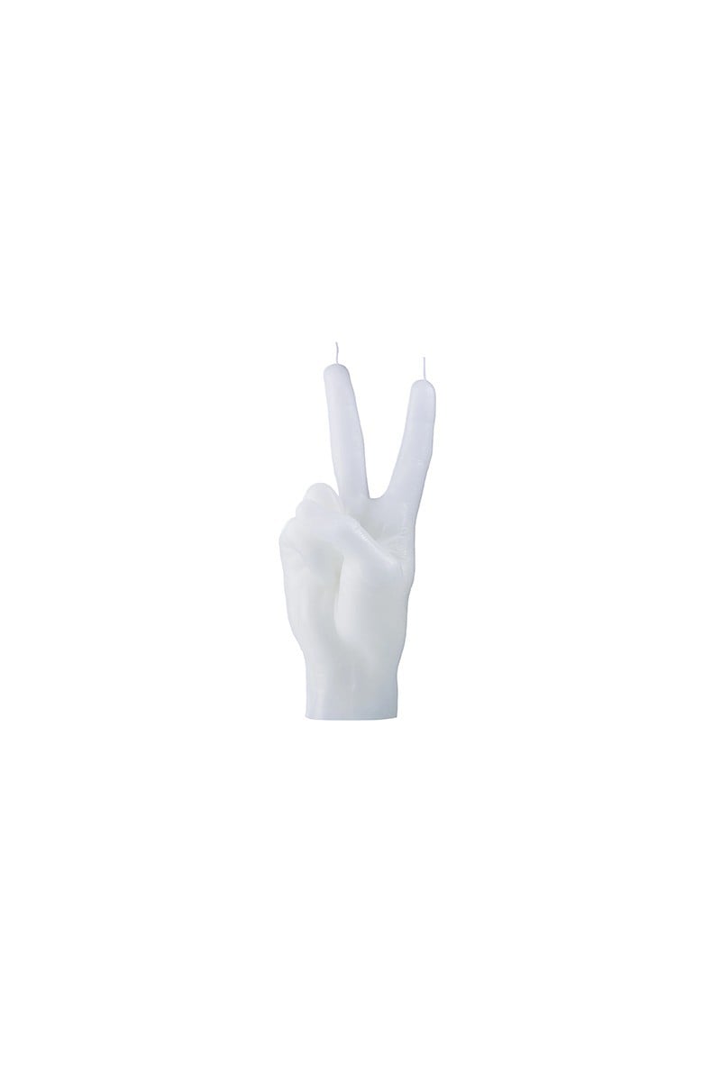 Candle hand Candle "Peace" white