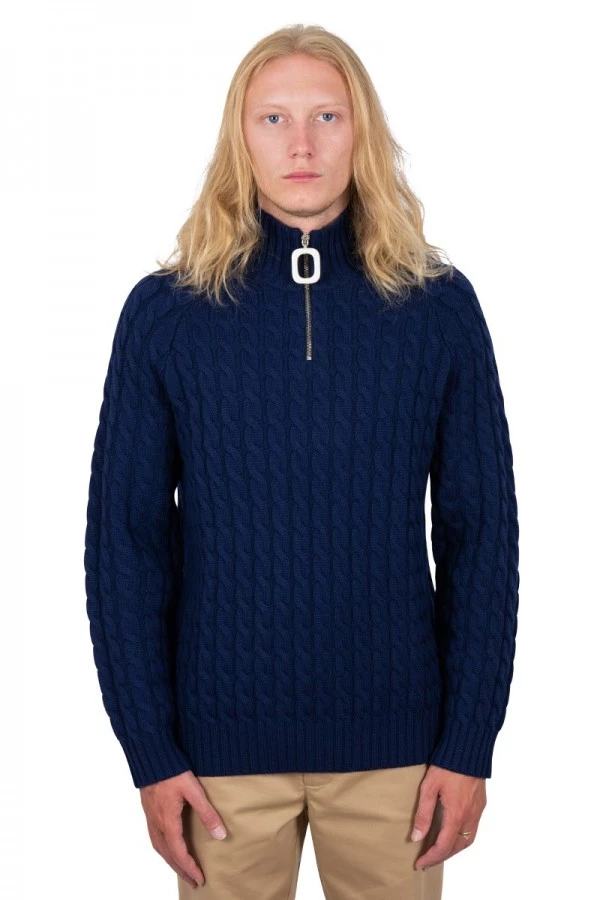 Cable kint henley jumper