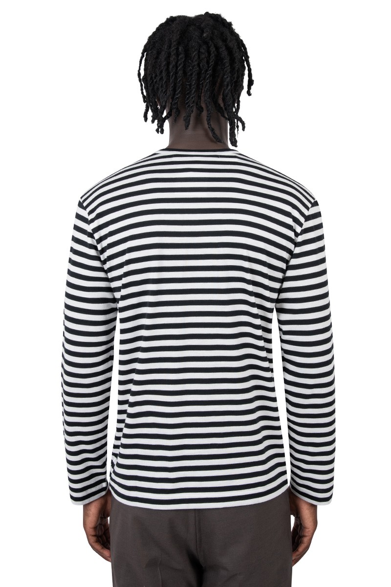 Comme Des Garçons Play Striped long sleeved play t-shirt
