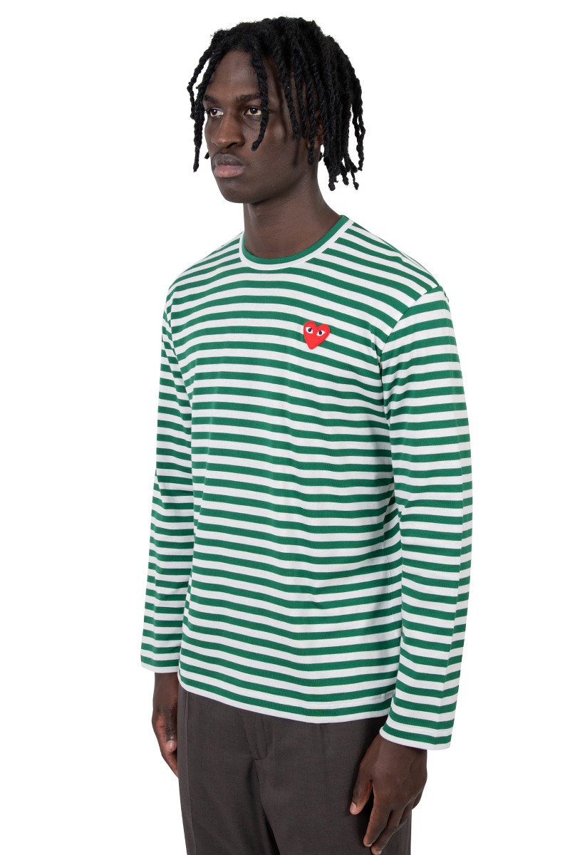 Comme Des Garçons Play Play striped long-sleeved T-shirt