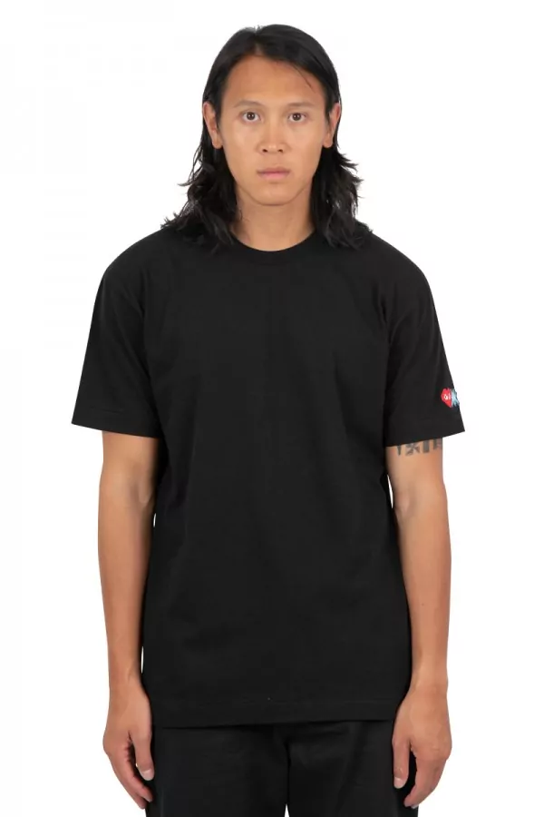 T-shirt double logo pixel noir