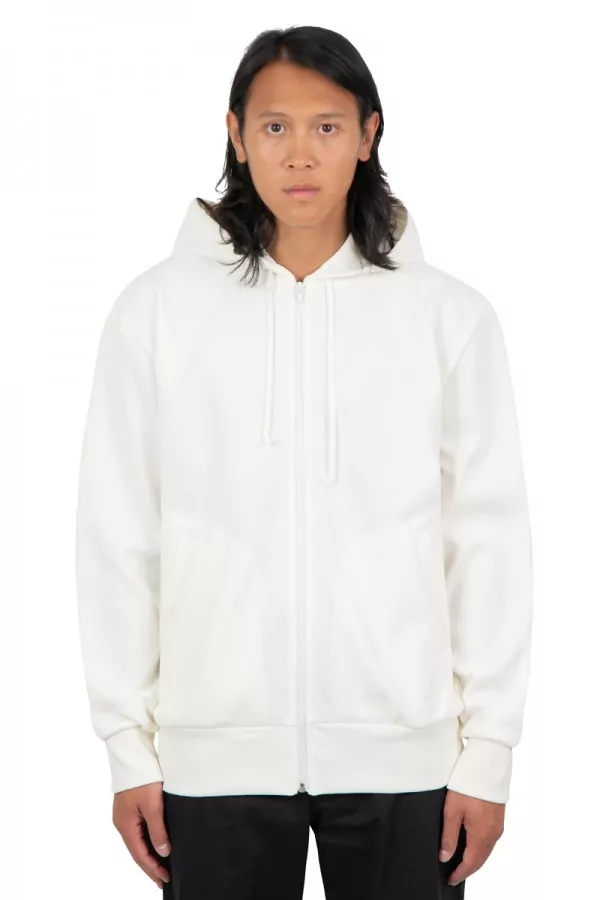 White hoodie with zip and...