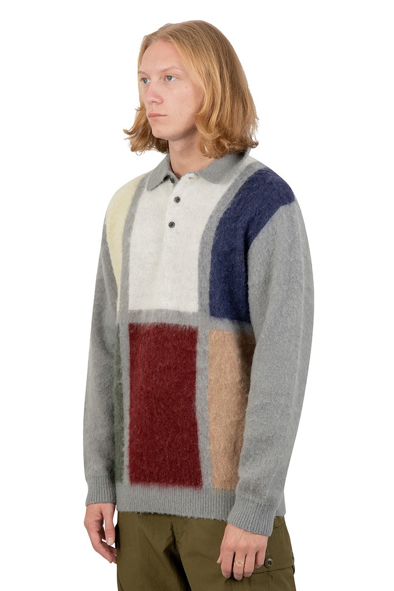 BEAMS + Polo en tricot shaggy