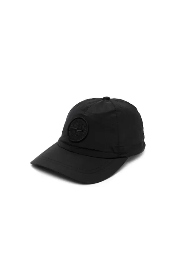 Black nylon logo cap