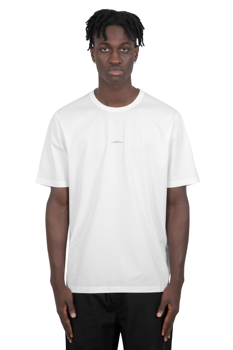 C.P. Company Metropolis Series White mercerized jersey logo print t-shirt
