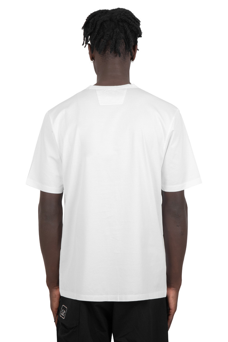 C.P. Company Metropolis Series White mercerized jersey logo print t-shirt