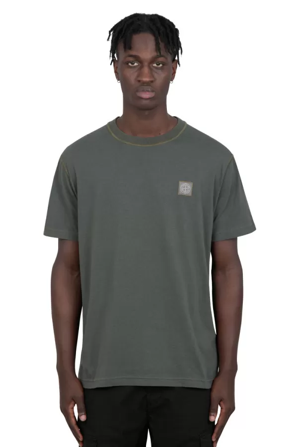 Khaki t-shirt with patch