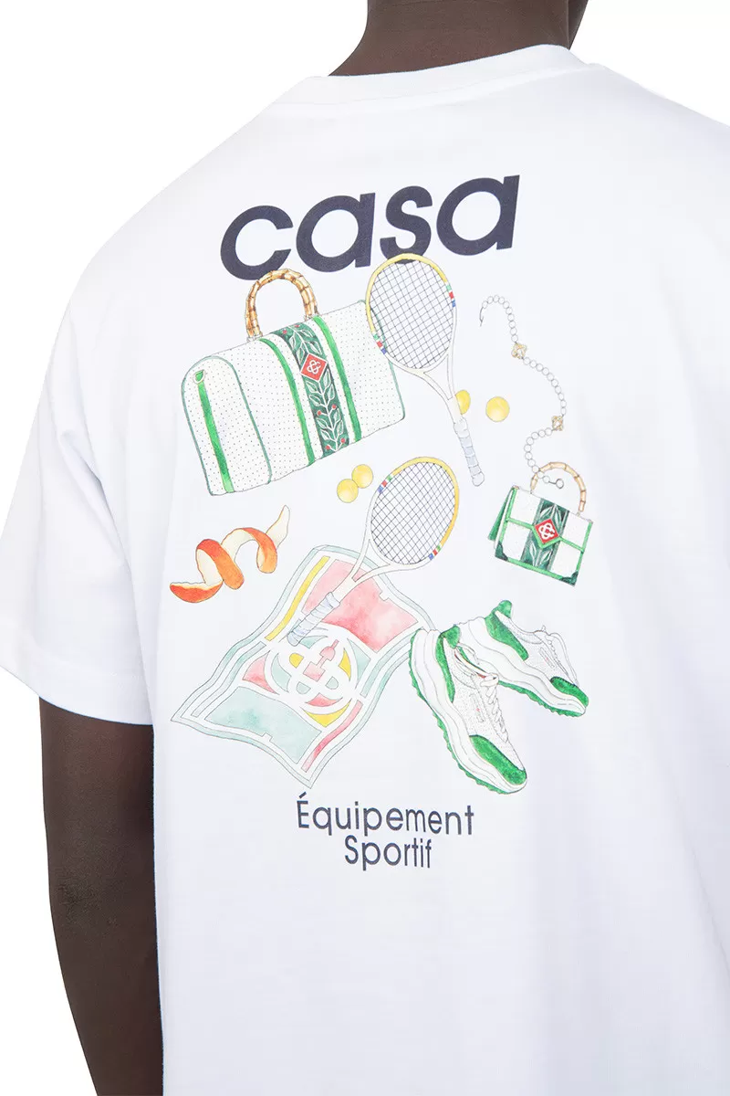 Casablanca T-shirt équipement sportif blanc