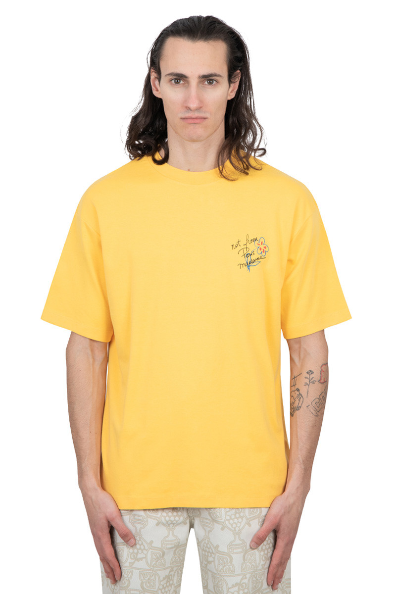Drôle De Monsieur Yellow slogan t-shirt