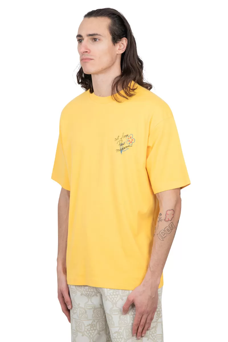 Drôle De Monsieur T-shirt slogan jaune