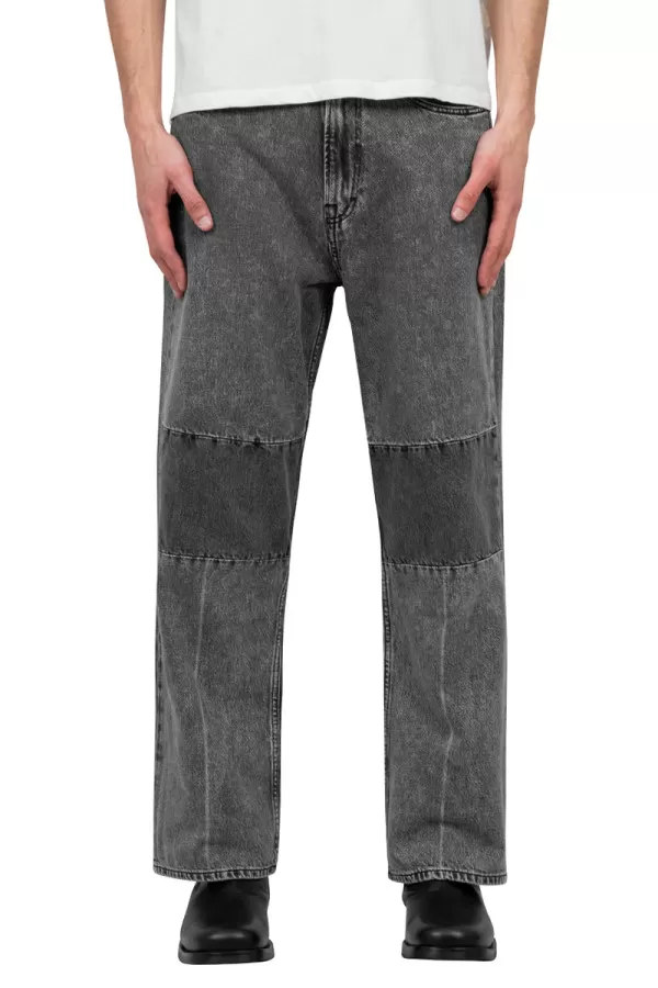 Grey extended third cut jean