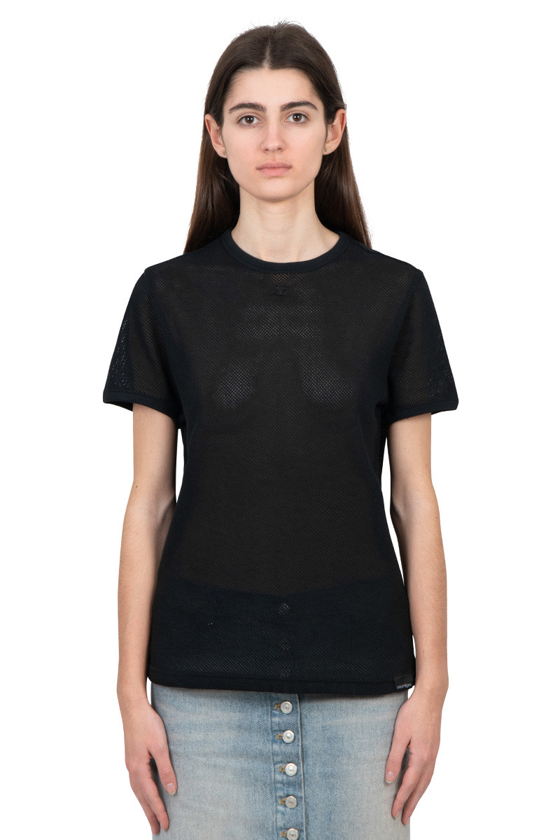 Courrèges T-shirt ac mesh black