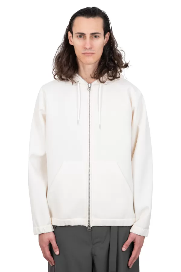 White zip up hoodie