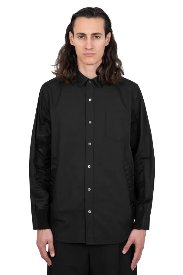 Black poplin shirt