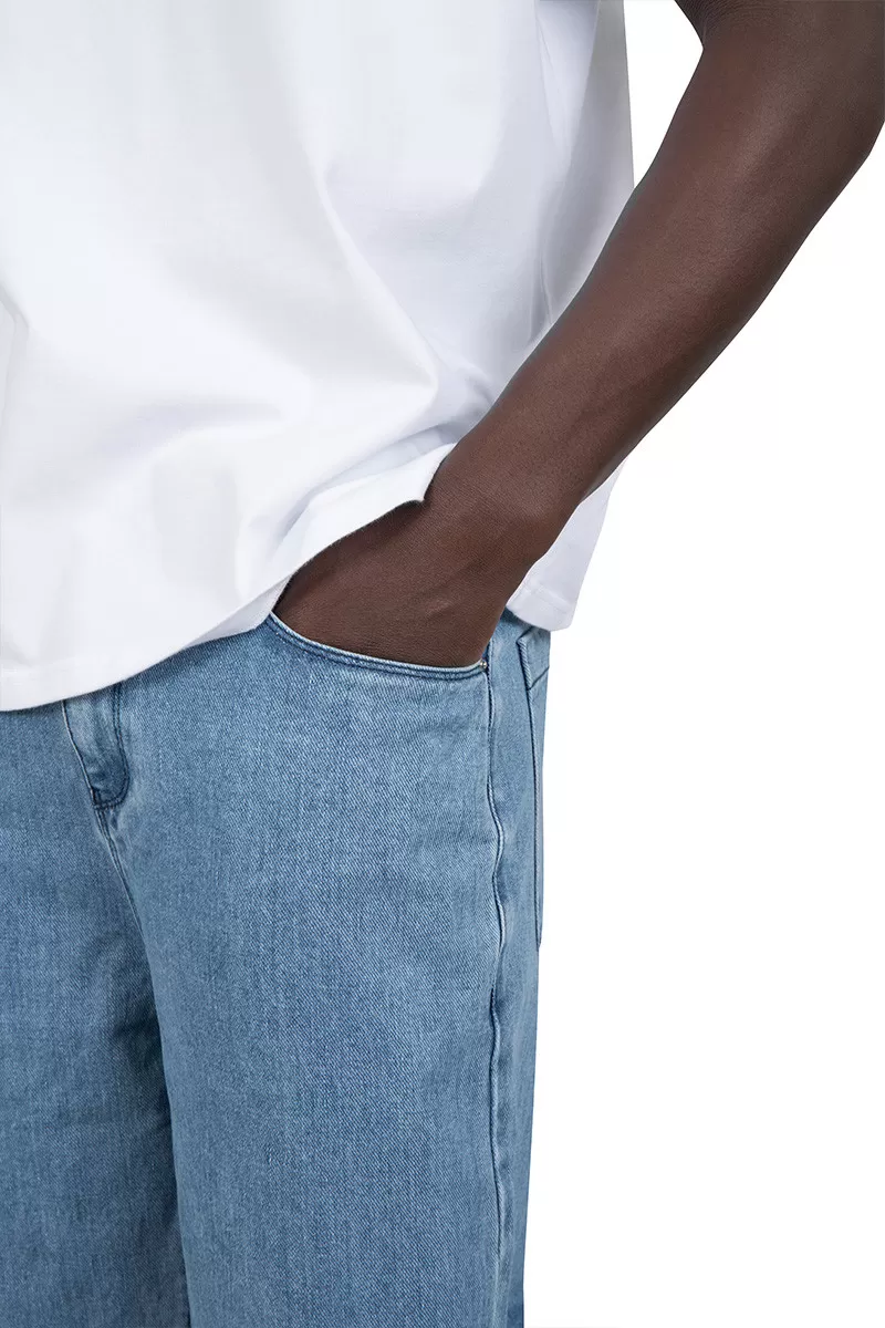 Arte Pantalon à poche arrière brodée bleu