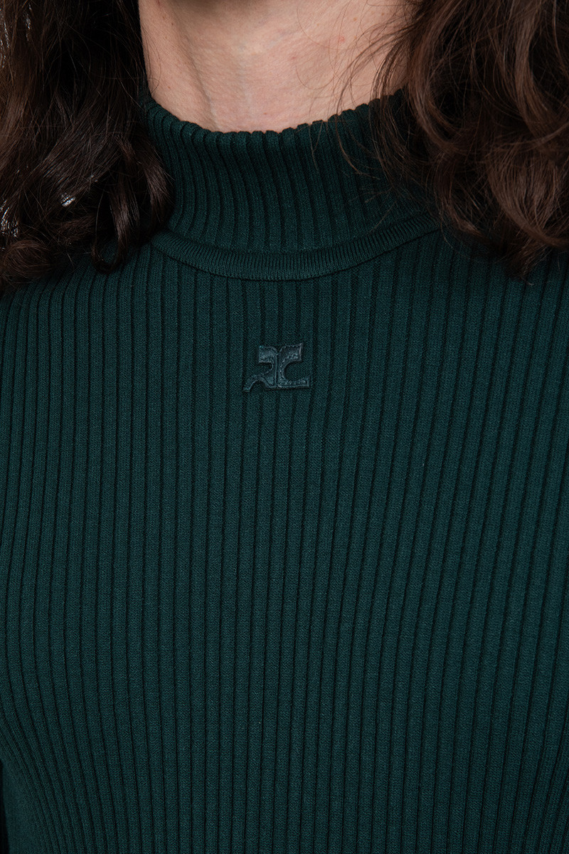 Courrèges Green sweater re-edition mockneck
