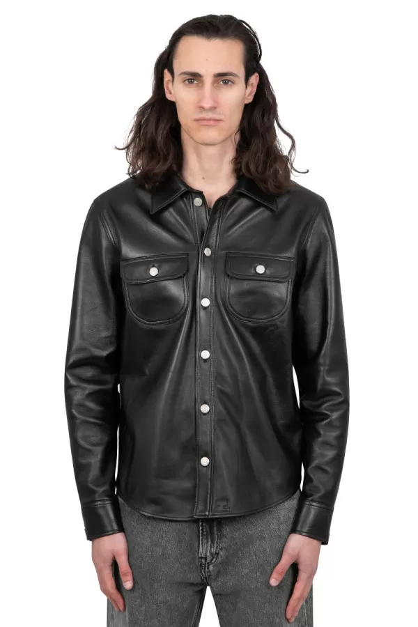 Black shirt western leather