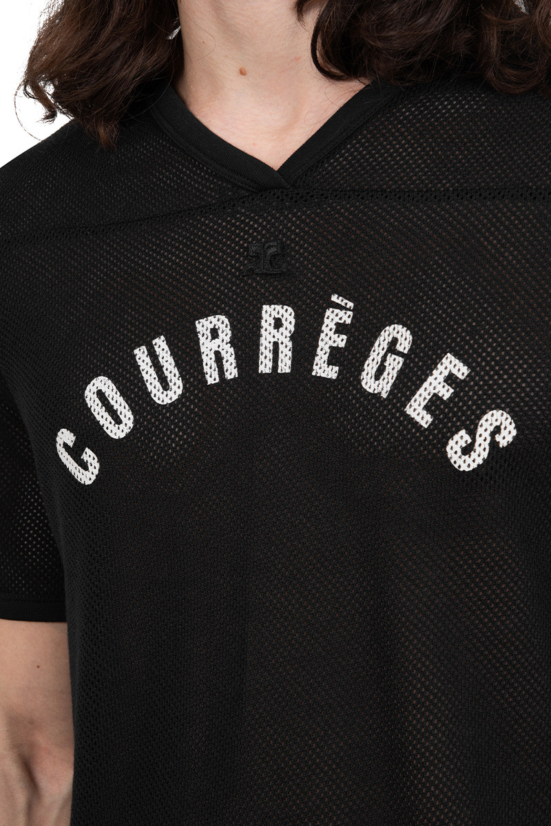 Courrèges T-shirt baseball mesh noir