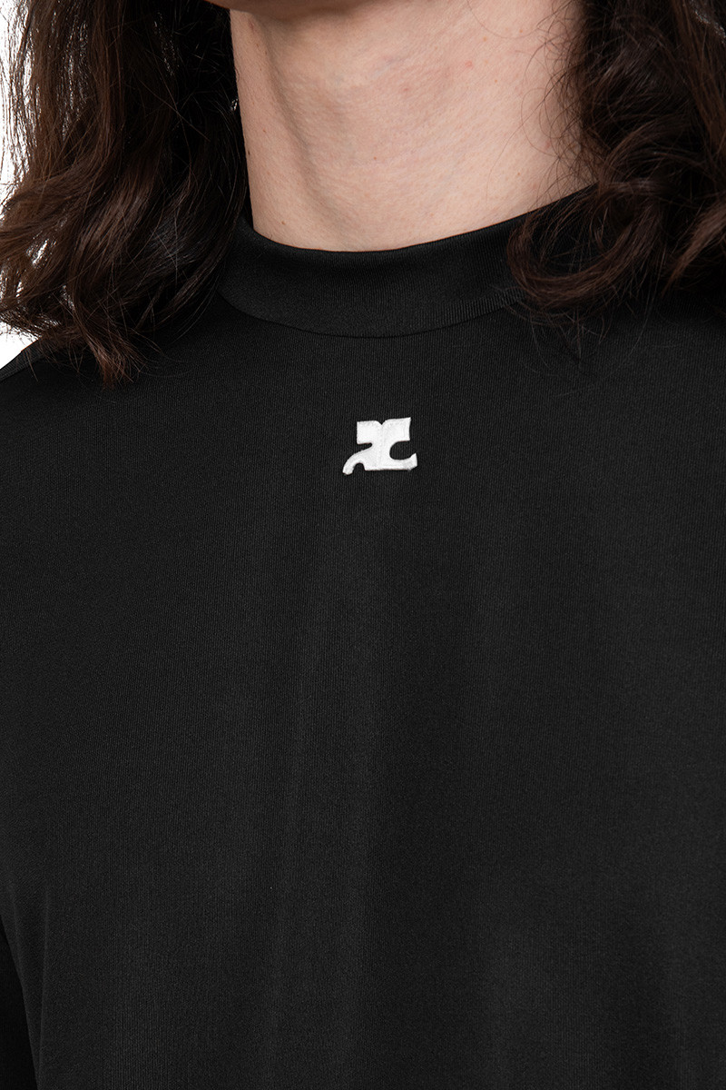 Courrèges Black t-shirt lycra back ac long-sleeve