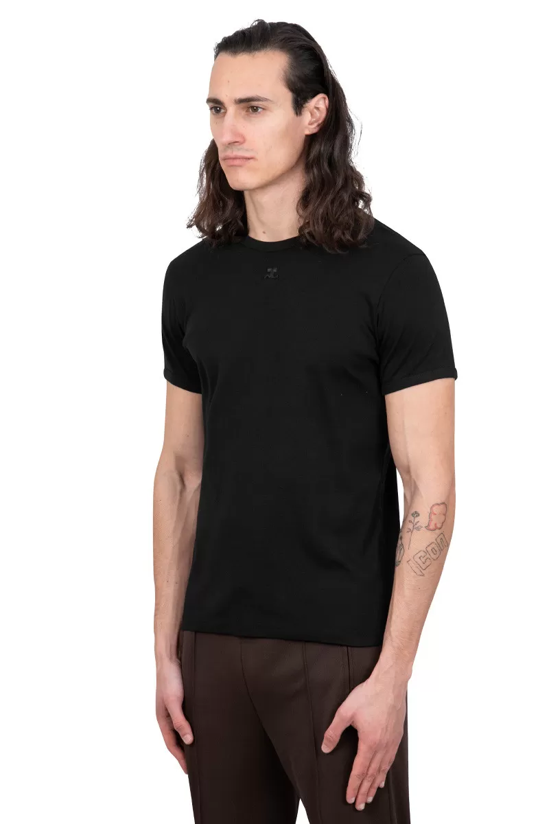 Courrèges T-shirt contraste réedition noir
