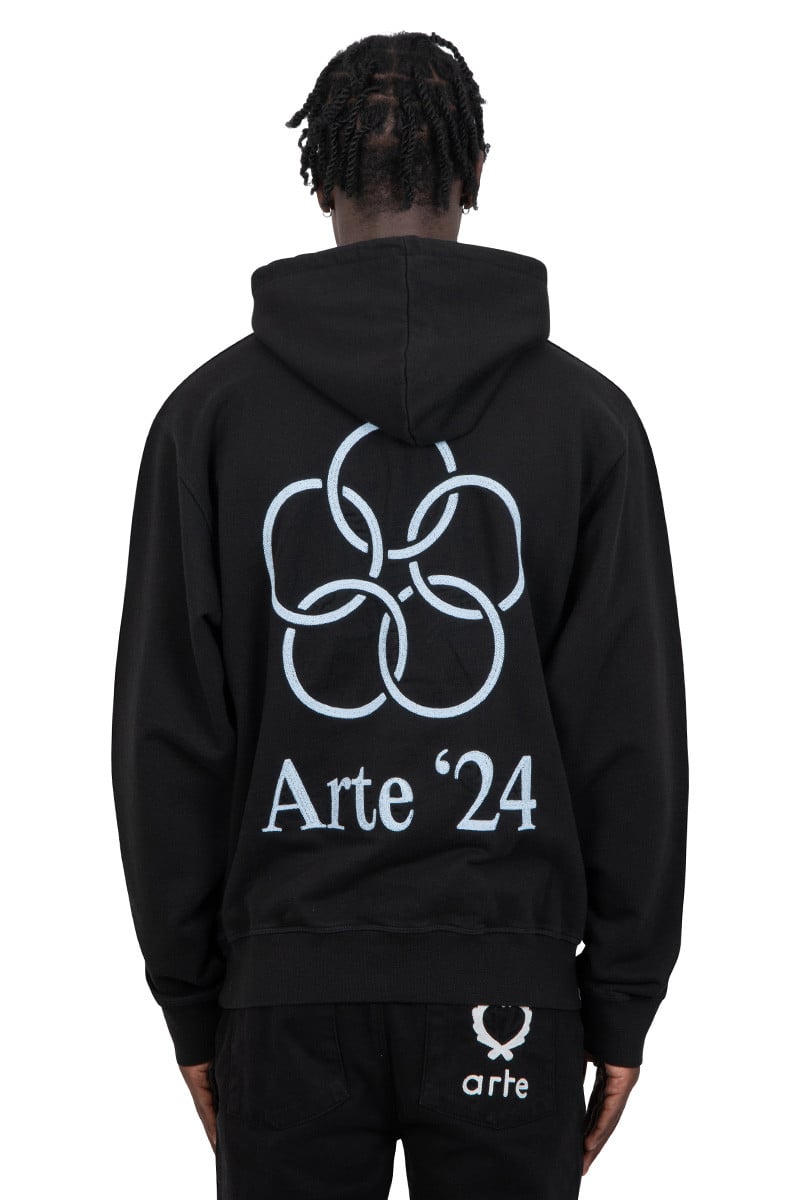 Arte Black 24 circles print hoodie