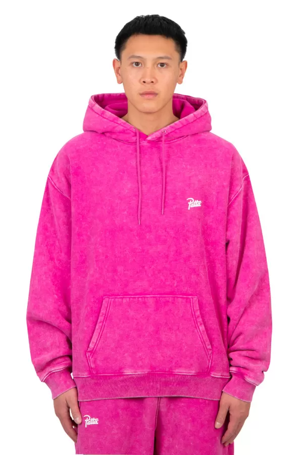 Pink classic washed hoodie