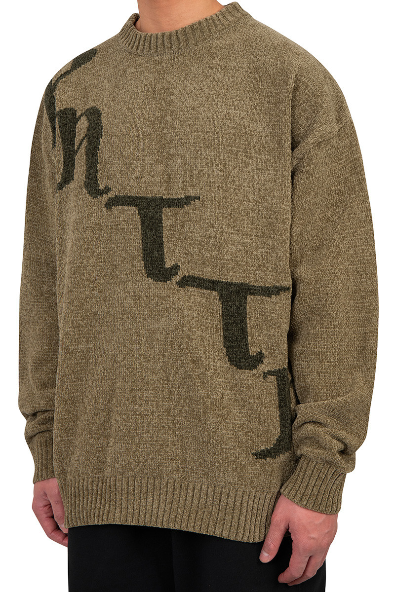 Patta Green chenille knitted sweater