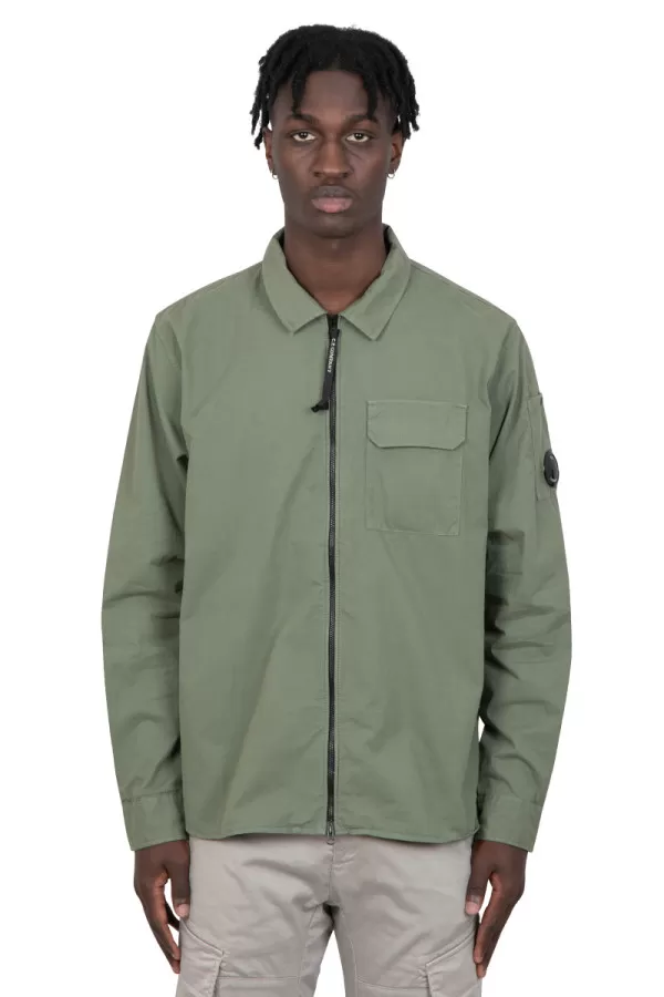 Green zip-up overshirt
