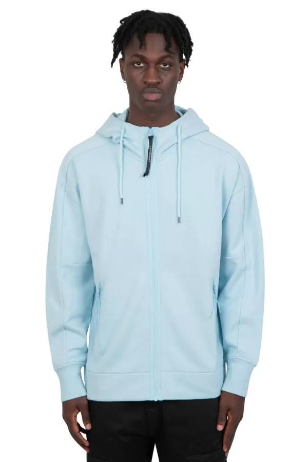 Zip-up hoodie google blue
