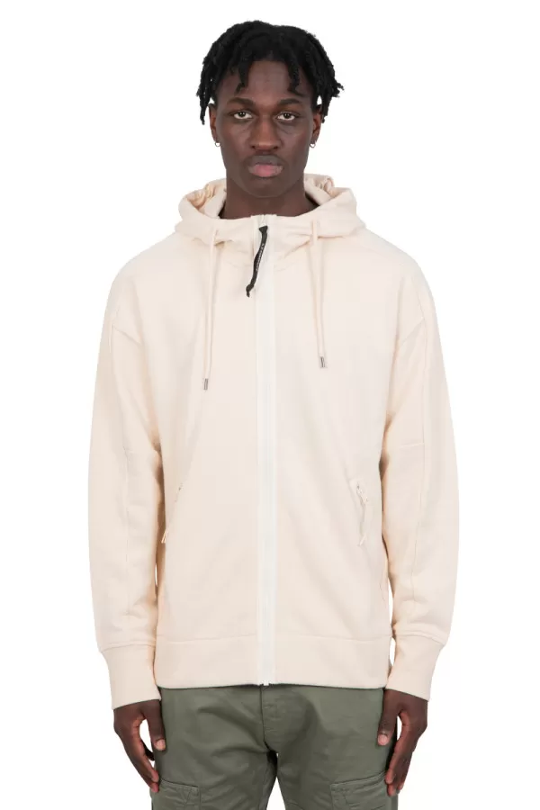 Zip-up hoodie google beige
