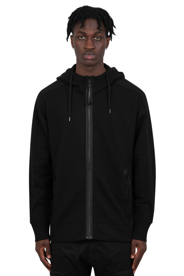 Black zip-up hoodie goggle