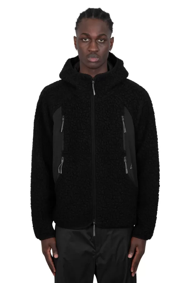 Black jacket panel sherpa