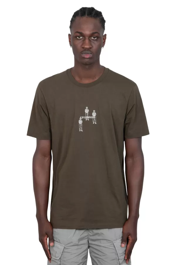Khaki relaxed graphic t-shirt