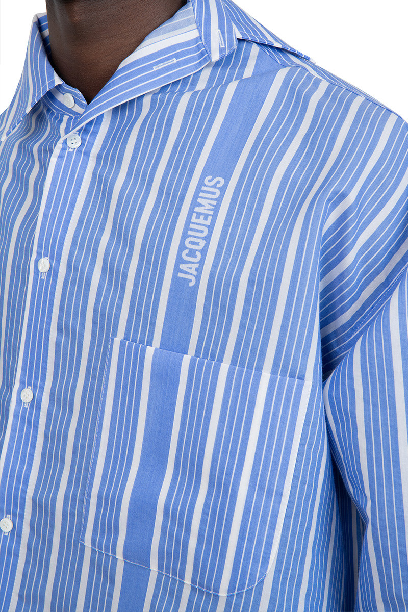 Jacquemus Blue and white striped la chemise cuadro