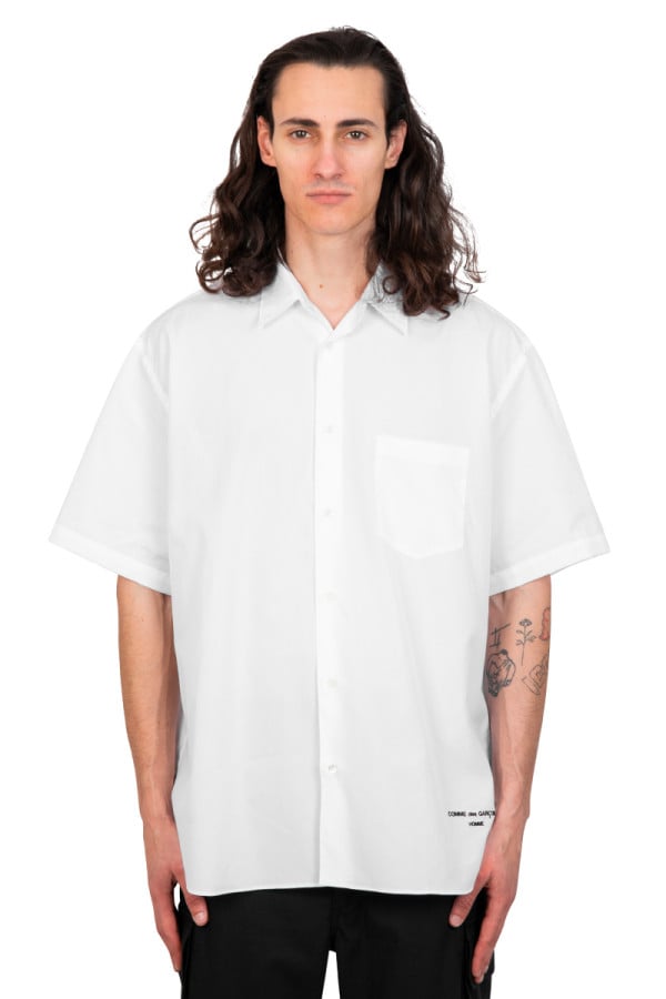White boxy short sleeves shirt