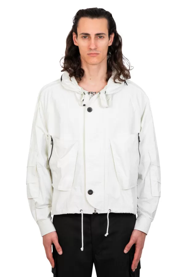 White technical shirt jacket