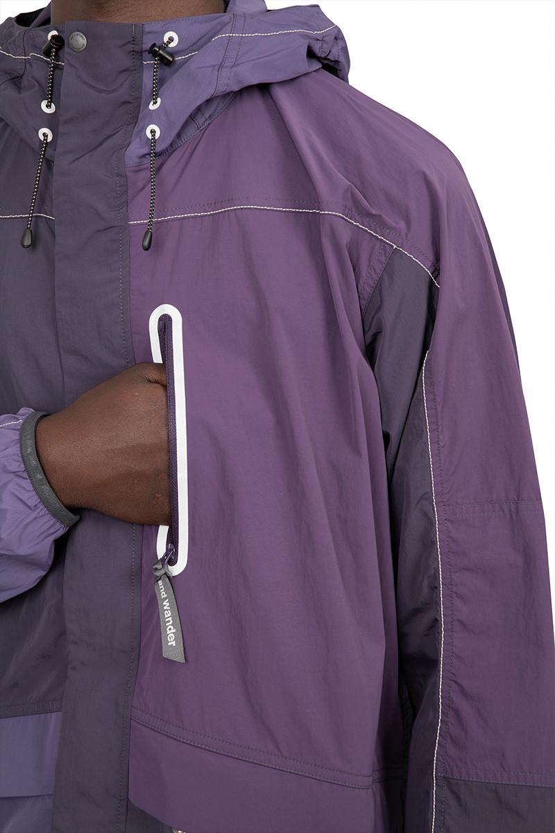 Gramicci Patchwork wind jacket x And Wander purple