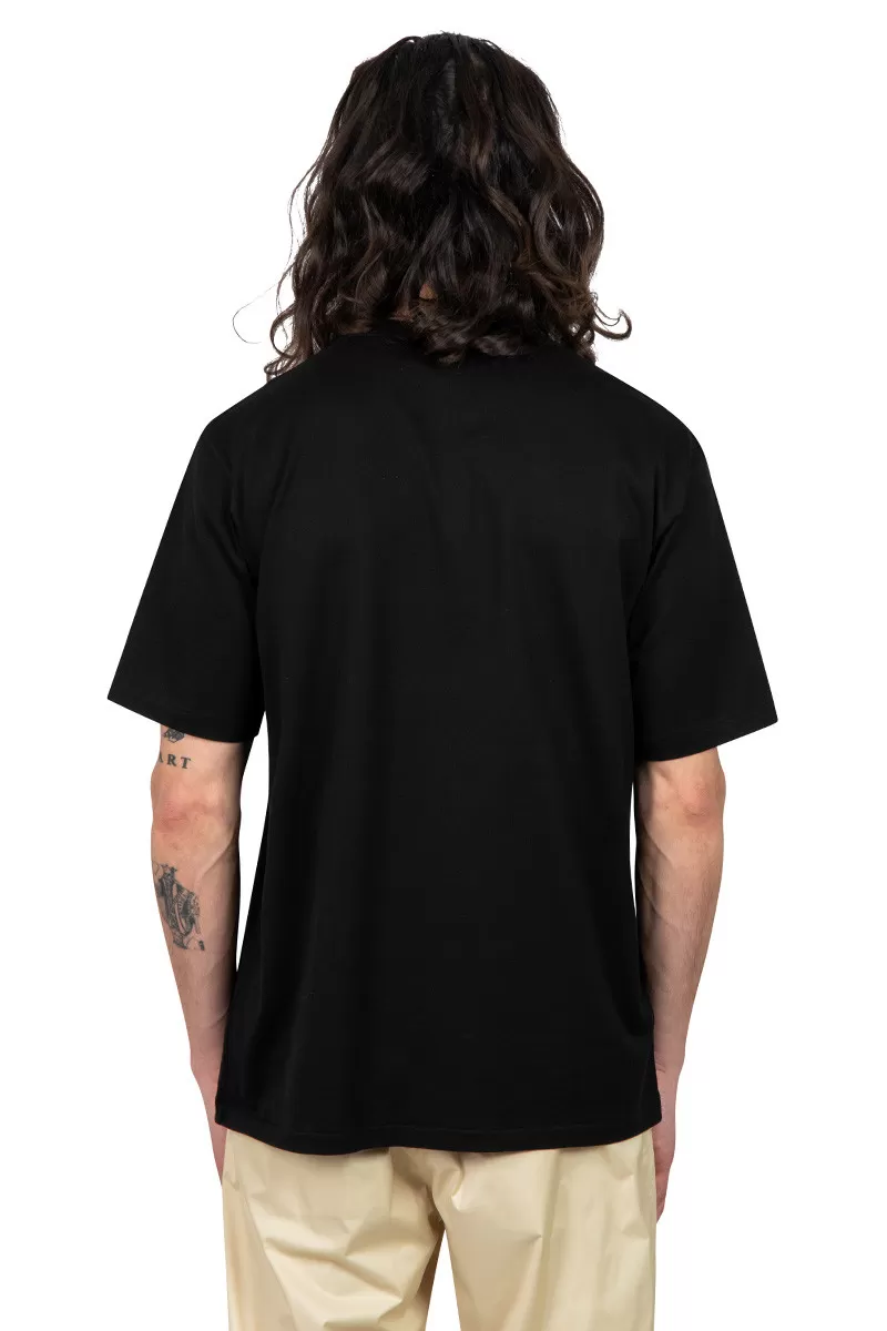 Auralee T-shirt de tressage lustré noir