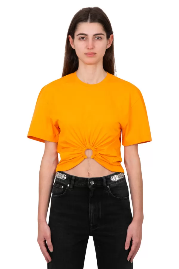T-shirt détail anneau orange