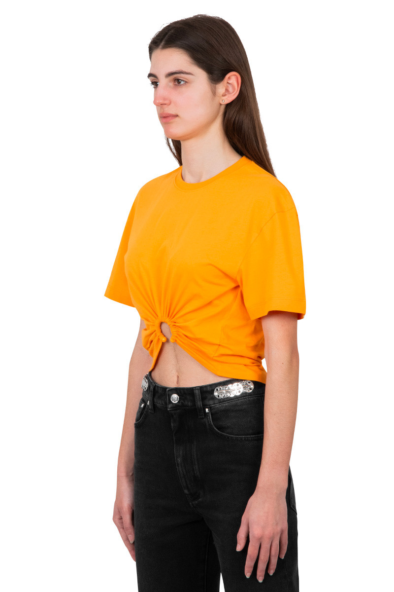 Rabanne T-shirt détail anneau orange
