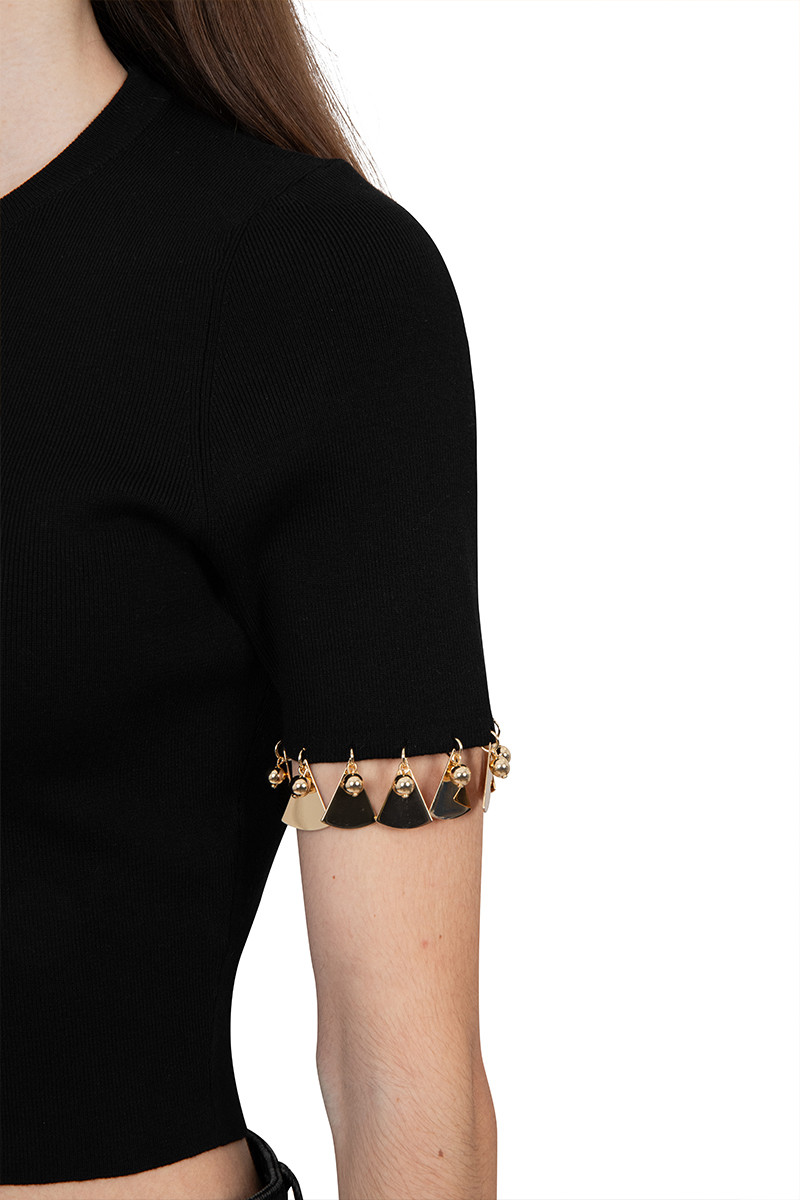 Rabanne Black top with gold details