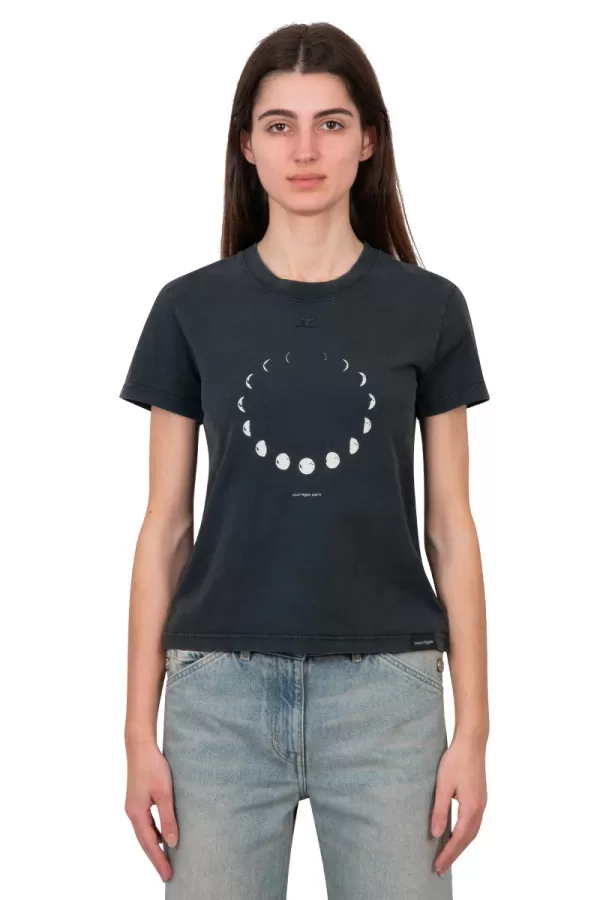T-shirt ac moon délavé noir