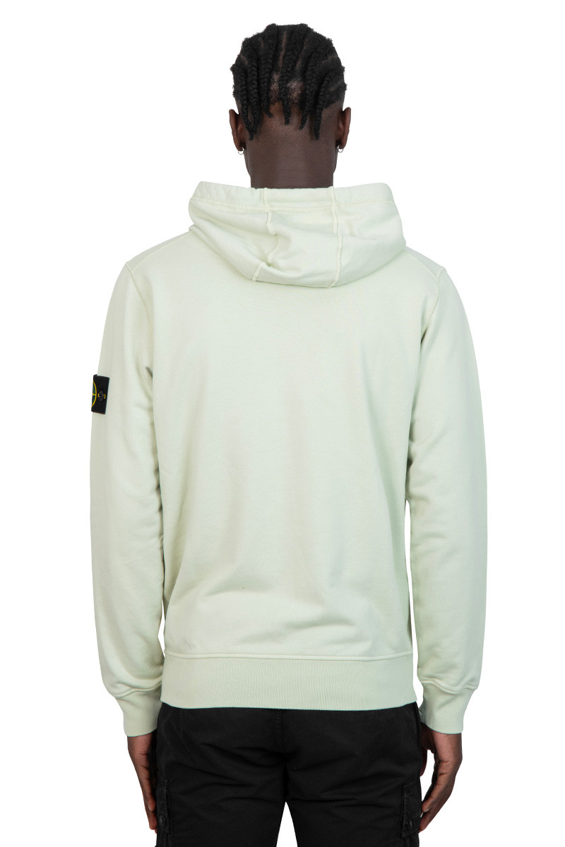 Stone Island Zipped hoodie with green crest