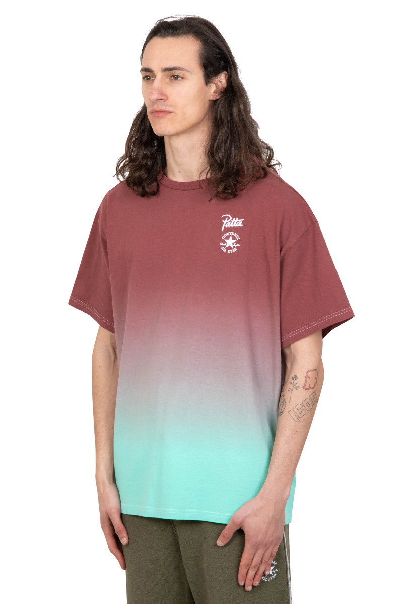 Converse x Patta red and turquoise gradient t-shirt
